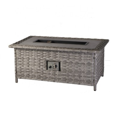 Outdoor Essentials Rectangular Modern Fire Pit Table