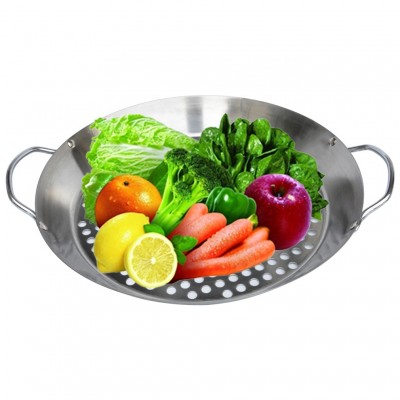 Charcoal bbq basket Stainless steel round vegetables bbq grill basket