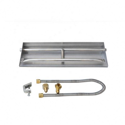 French Fireplace DIY Stainless Steel Lp Gas Fire Pit Trough Burner Kit