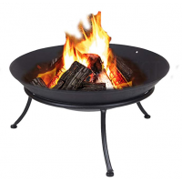 Round  Black Iron Cast Metal Fire Pit Bowls for Outdoor BBQ, Heating and Garden