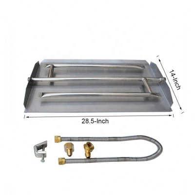 Ss Pan Burner Lpg Kit Fireplace Frame High Temp Powder Coat Paint