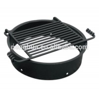 Fire Ring with Attached Cooking Grate Camp Fire Pit Grill Camping BBQ Steel New