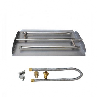 Factory Supply Customized Size Gas Fireplace Pan Burner Kit metal Gas Fire Pit Tray Fire pit burner system